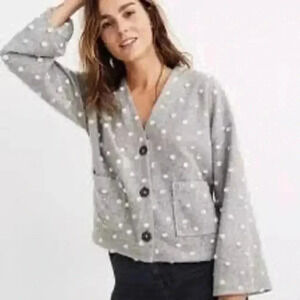 Madewell Polka Dot Cardigan Sweater Size XS